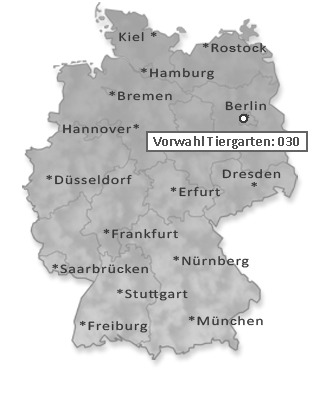 Telefonvorwahl von Tiergarten