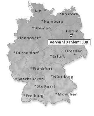 Telefonvorwahl von Dahlem