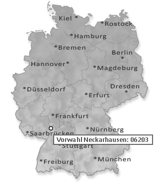 Telefonvorwahl von Neckarhausen