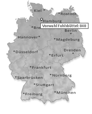 Telefonvorwahl von Fuhlsbüttel
