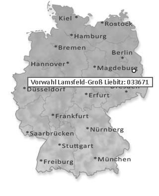 Telefonvorwahl von Lamsfeld-Groß Liebitz