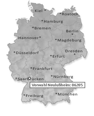 Telefonvorwahl von Neulußheim