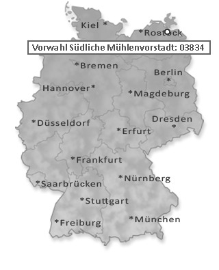 Telefonvorwahl von Südliche Mühlenvorstadt